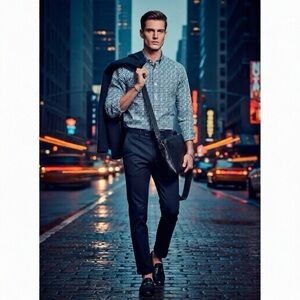 NWOT. Banana Republic Button Down Dress Shirt. Supima Cotton. Medium.